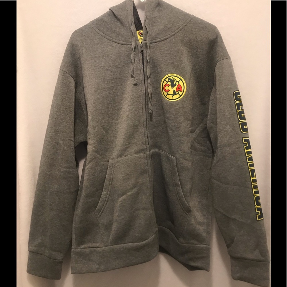 Club America Zip Up Fleece Sweater Jacket Hoodie